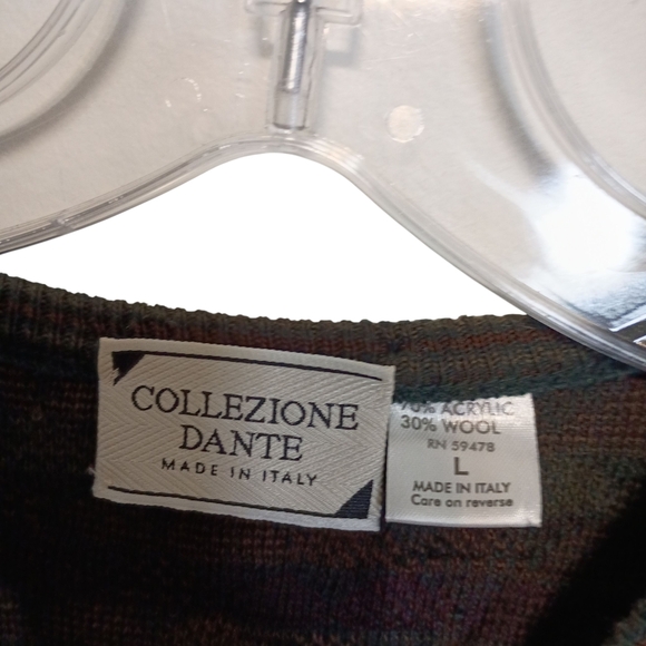 Collezione Dante - Multicolor Wool Blend Sweater Vest - Size Large - Picture 3 of 4